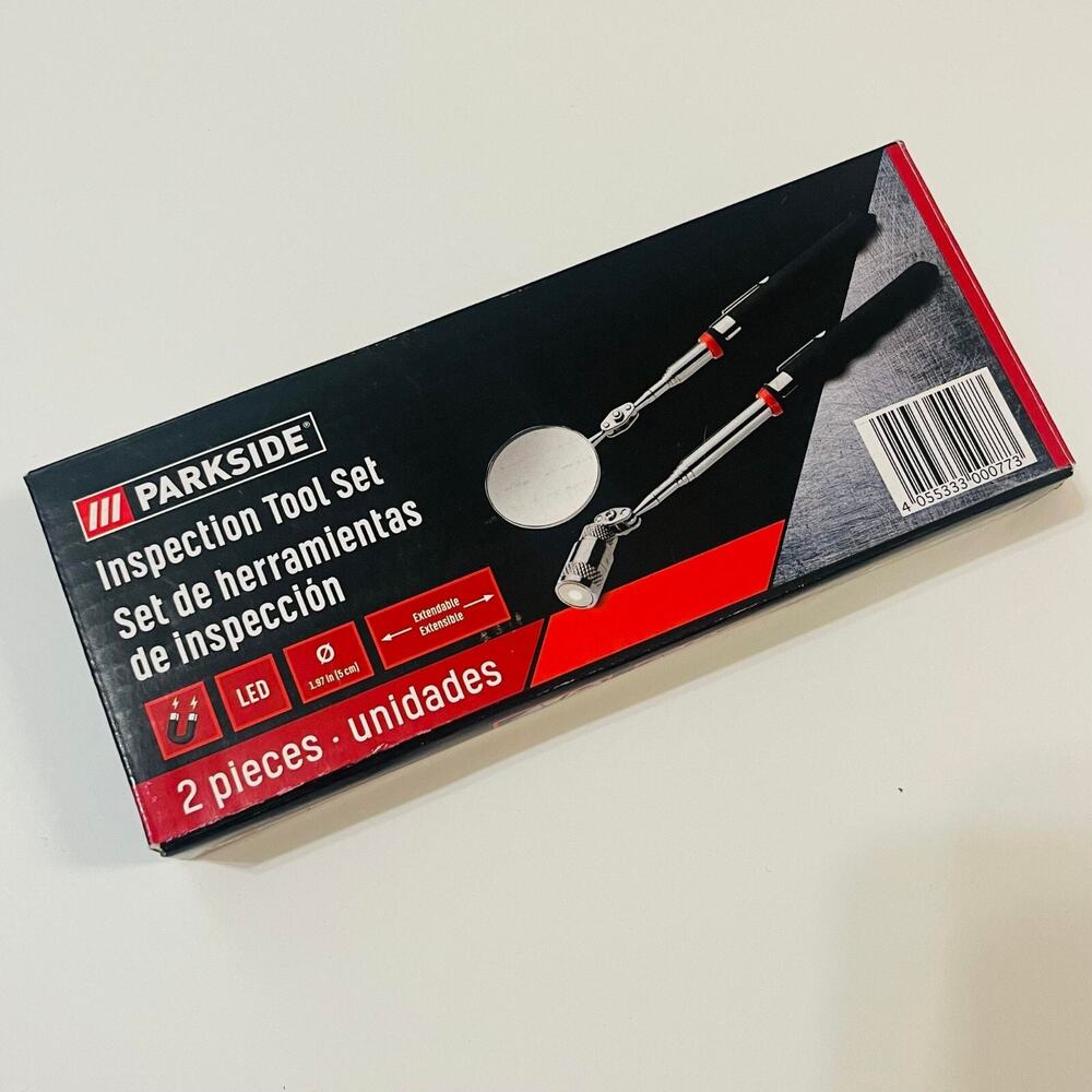 Parkside Inspection Tool 2- Piece Set Extendable‎ Non-slip Handle With LED light